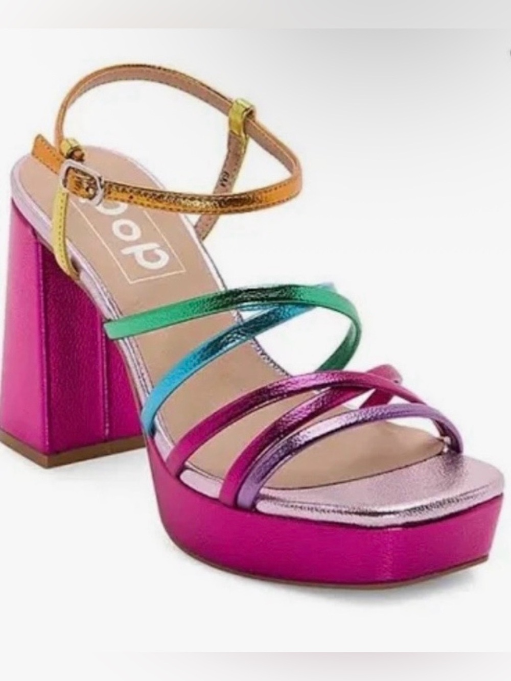 EDL POP Rainbow Platform Sandals Size 9M minimal wear 💜🩷💚💛